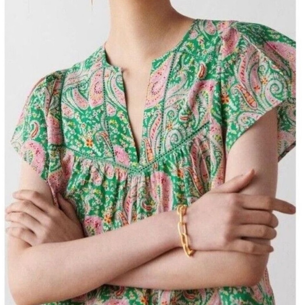 Ba&sh Green Paisley Women's Top